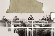 رسم لجلسة محكمة من محاكمات كةبلنز