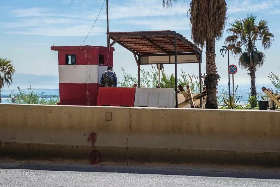 Military checkpoint in Beirut, Lebanon.