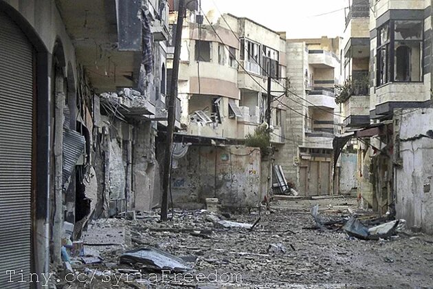 Destruction in Homs, Syria