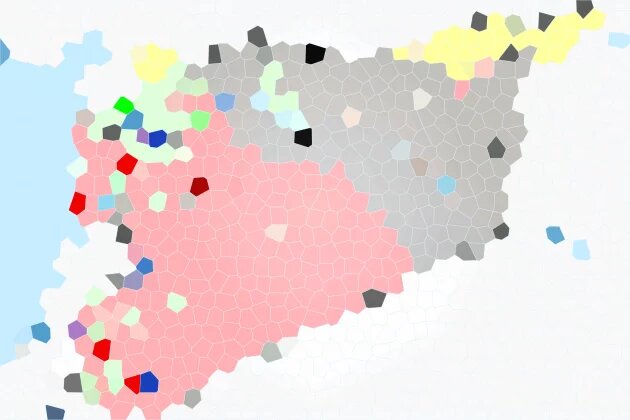 The Civil War schematically. The original map with legend can be found on Wikipedia .